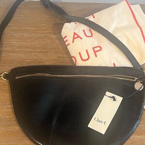 Clare V Black Grand Fanny Perforated